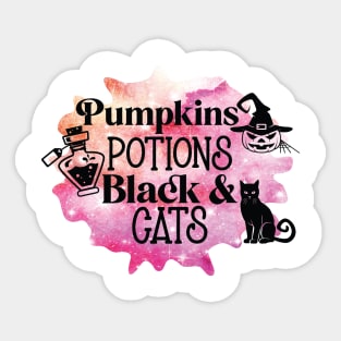 Pumpkin potions and black cats Halloween Sticker